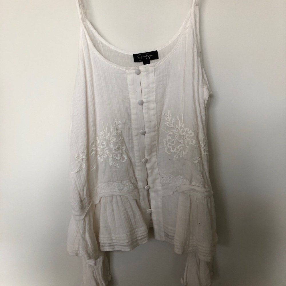 Jessica Simpson Embroidered Cold Shoulder Top